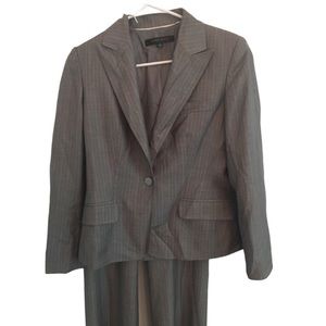 Anne Klein Gray Striped Full Pantsuit